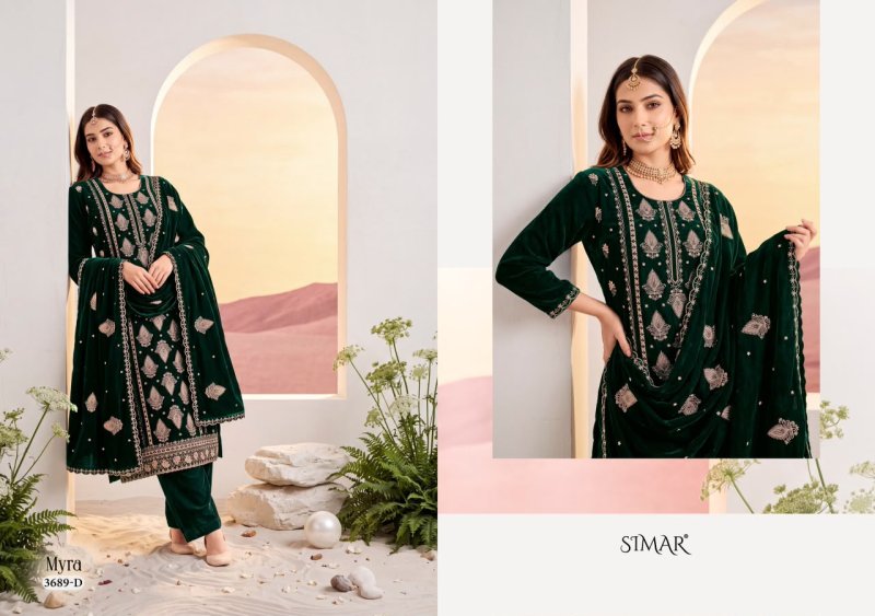 Myra By Glossy Simar Velvet Dress Materials 